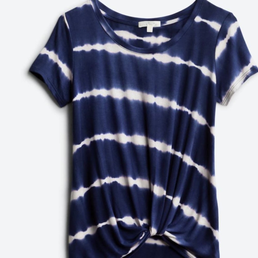 Nine Britton Blue and White Short Sleeve Tee